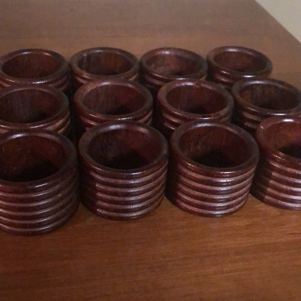 Wood napkin rings (12) - Picture 3 of 3